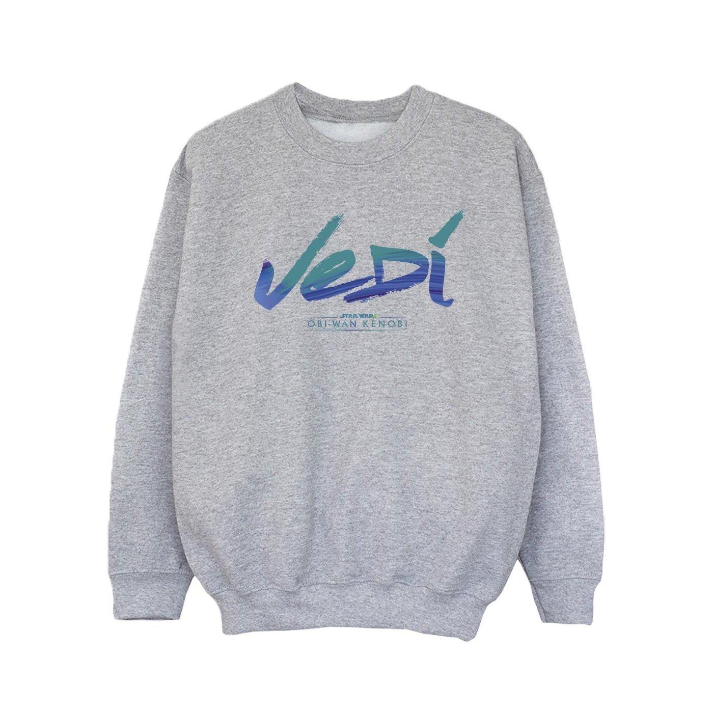 Image of Obiwan Kenobi Jedi Painted Font Sweatshirt Mädchen Grau 128
