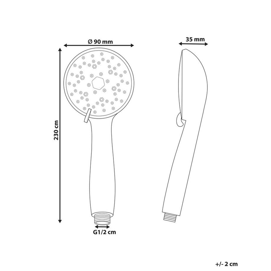Beliani Kit doccia con soffione e flessibile en ABS (materiale sintetico resistente) Classico MACAY  