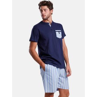 Admas  Pyjama Shorts T-Shirt Stripest 