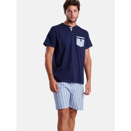 Admas  Pyjama Shorts T-Shirt Stripest 