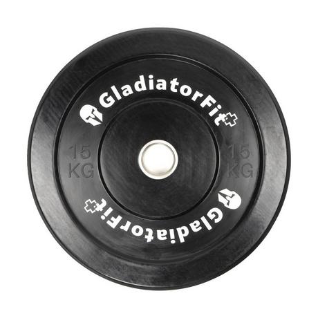 GladiatorFit  Disque olympique noir caoutchouc "Bumper Plate" Ø 51mm 