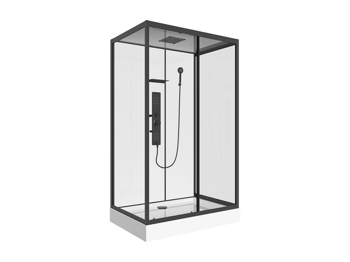 SHOWER DESIGN Rechteckige Duschkabine mit Hydromassage - Beidseitige Installation - 110 x 80 x 215 cm - SULIPA  