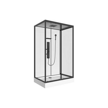Rechteckige Duschkabine mit Hydromassage - Beidseitige Installation - 110 x 80 x 215 cm - SULIPA