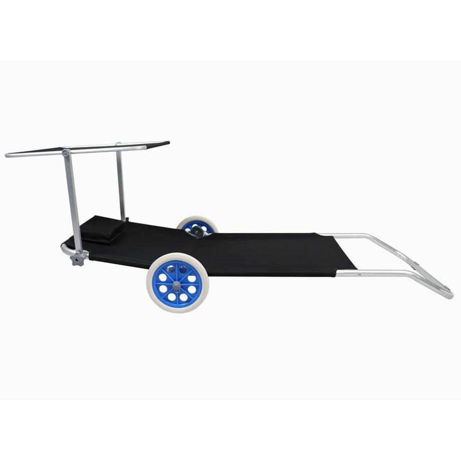 VCM Gartenliege Sonnenliege Liegestuhl faltbar klappbar Rollen Strandliege Dach  