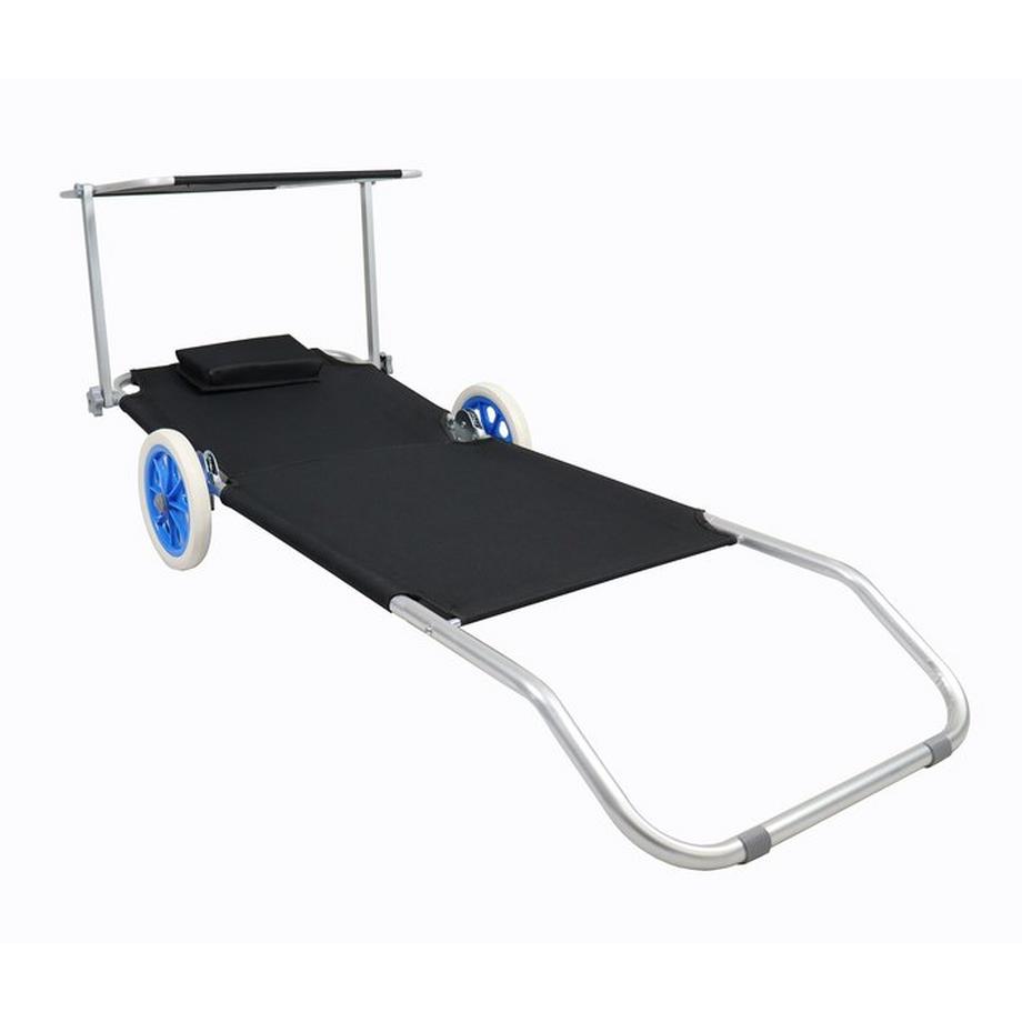 VCM Gartenliege Sonnenliege Liegestuhl faltbar klappbar Rollen Strandliege Dach  