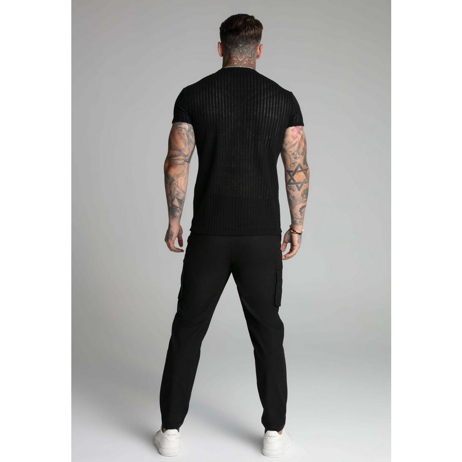 Sik Silk Textured Muscle Fit T-Shirt  