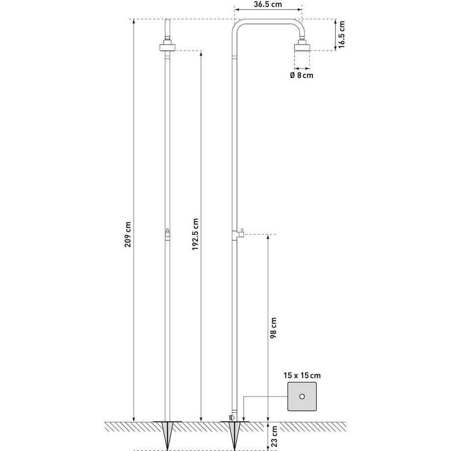 diaqua  Gartendusche Simple Edelstahl 