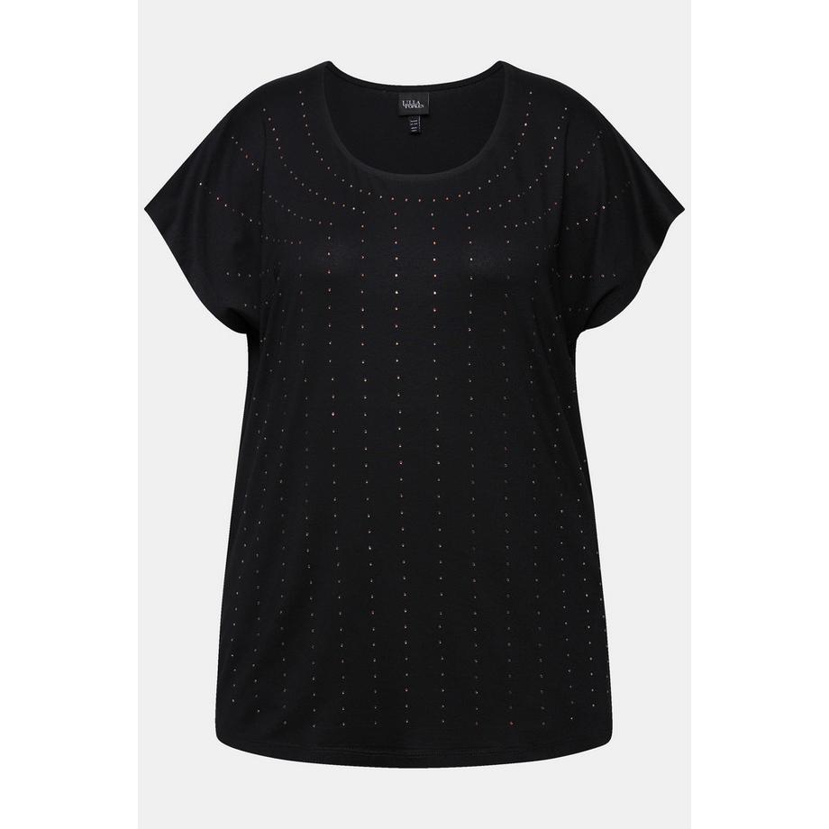 Ulla Popken T-shirt Pietre Decorative Oversize Scollo Rotondo Mezze Maniche  