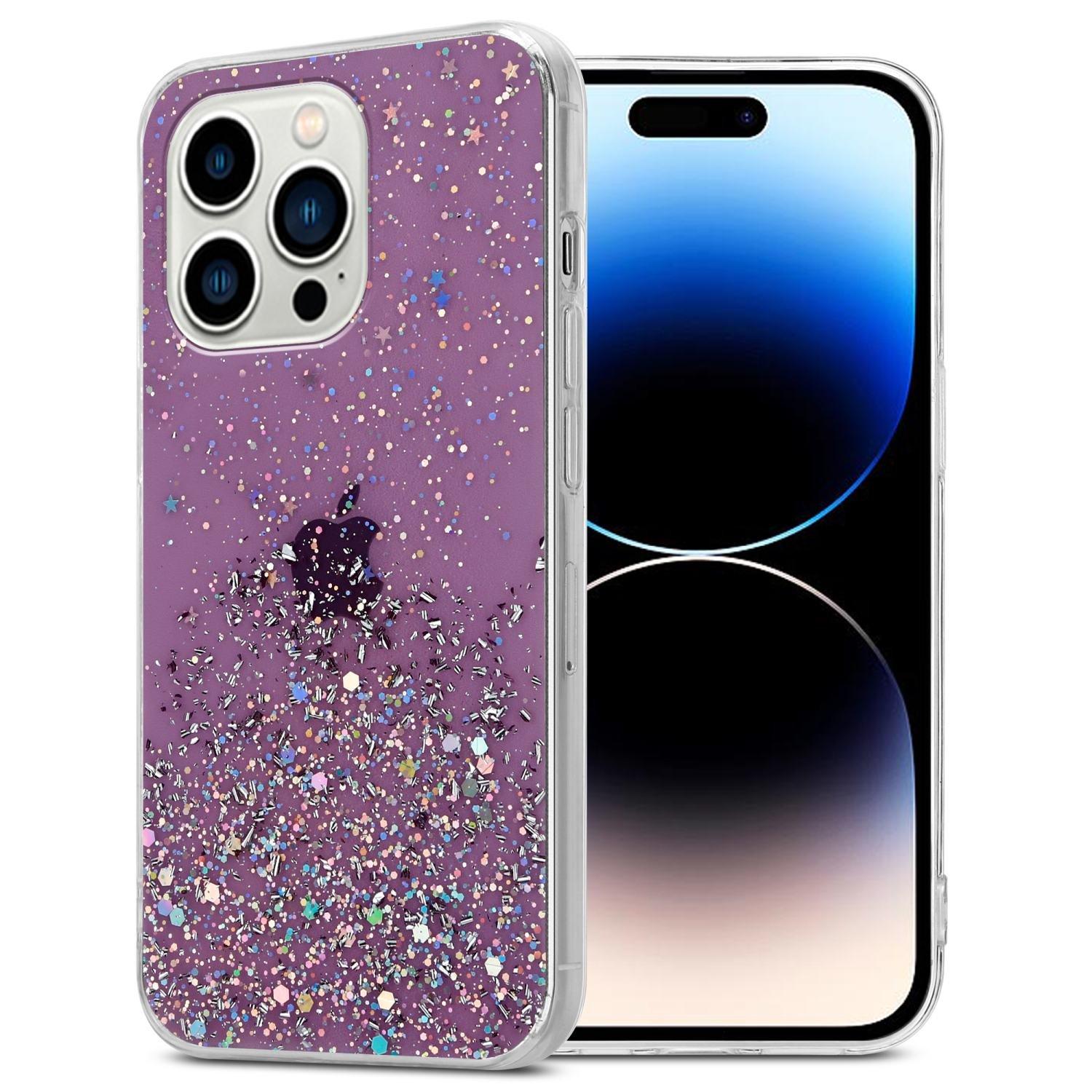 Cadorabo  Hülle für Apple iPhone 14 PRO TPU Silikon mit funkelnden Glitter 