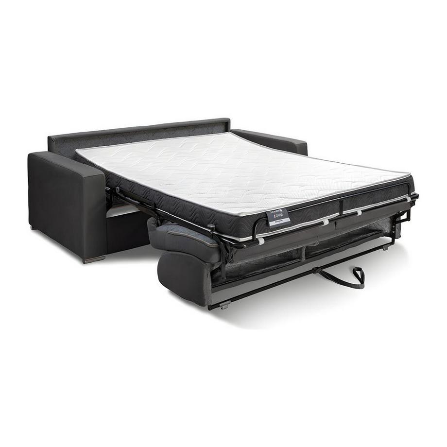 LINEA SOFA Canapé 3 places convertible express en tissu bleu - Couchage 140 cm - Matelas 14 cm avec mémoire de forme CALITO  