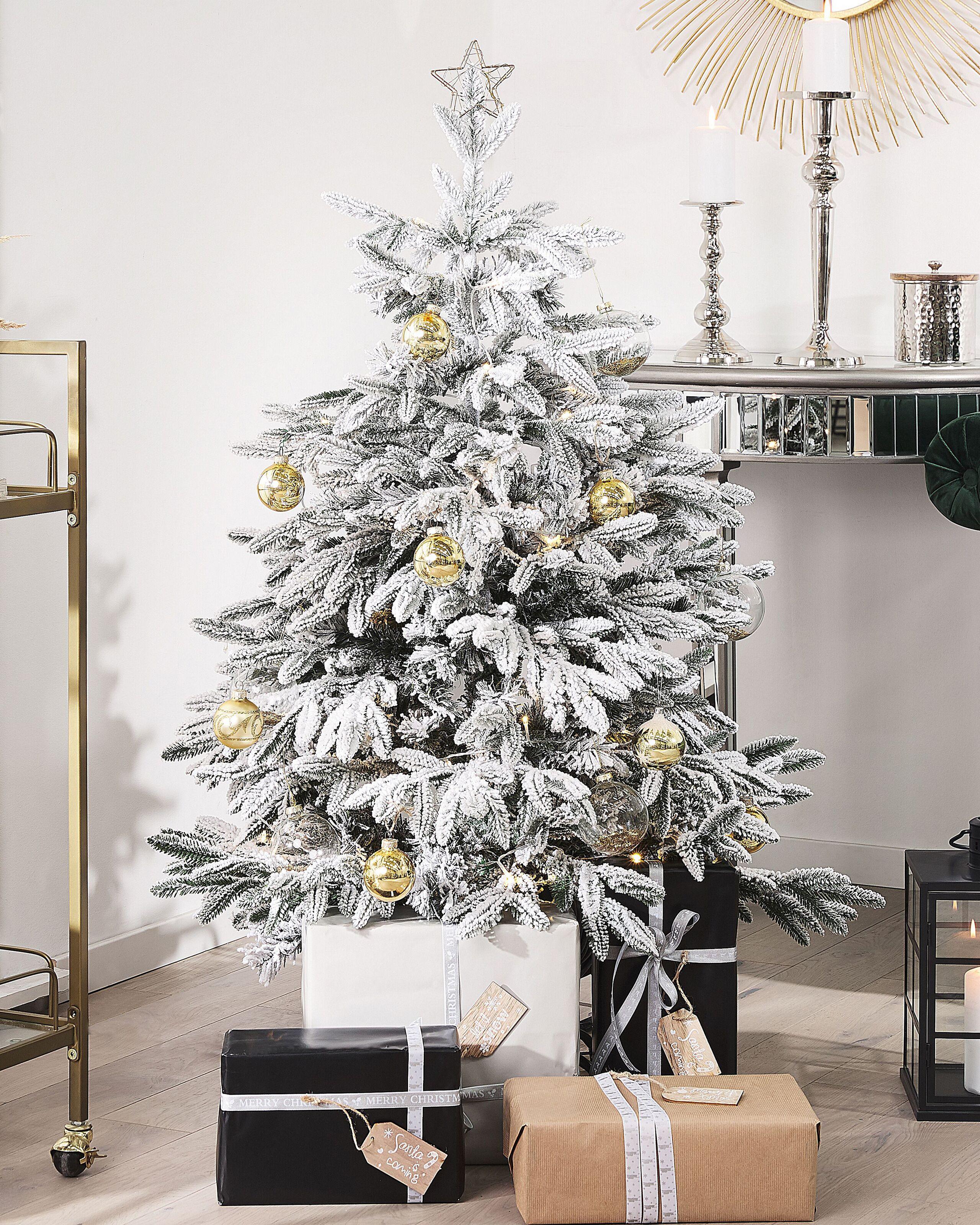 Beliani Sapin de Noël artificiel enneigé en PVC Scandinave BASSIE  