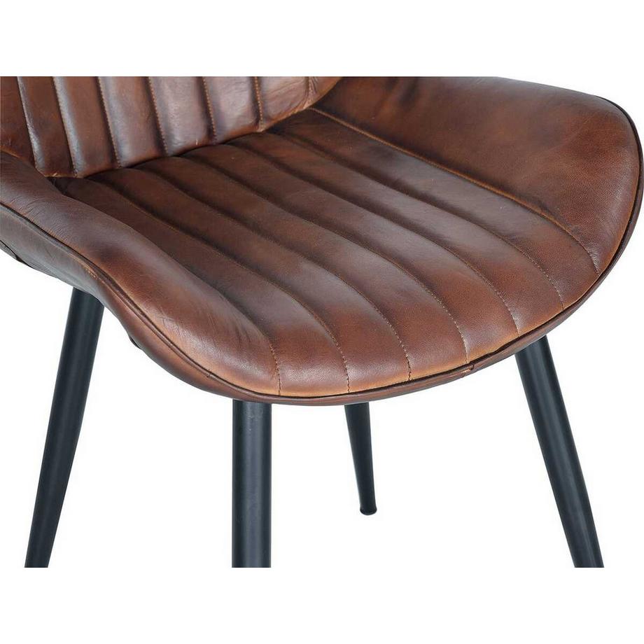 mutoni Sedia pelle metallo marrone  