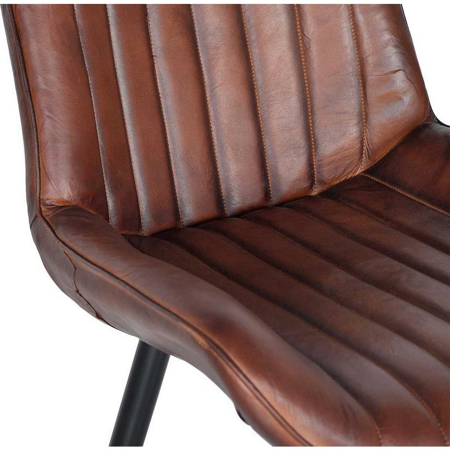 mutoni Sedia pelle metallo marrone  