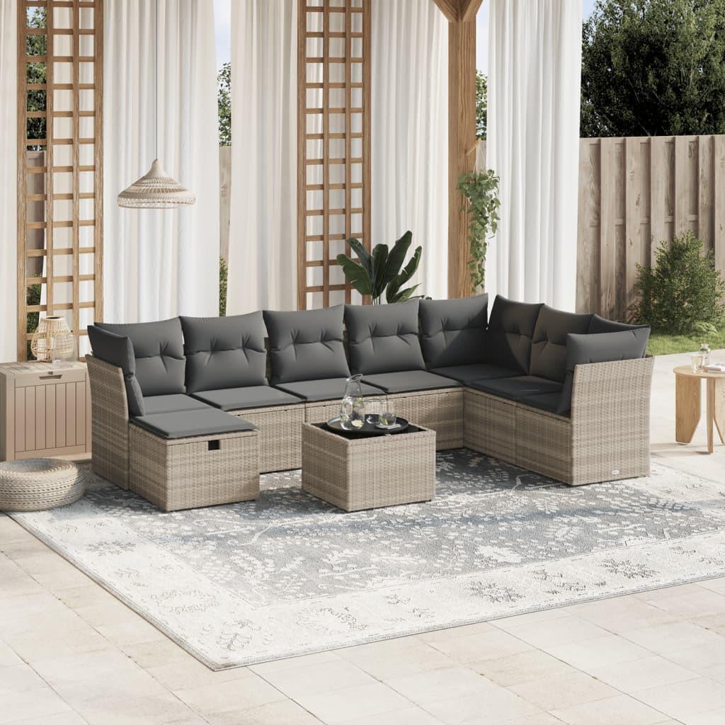 VidaXL set divano da giardino Polirattan  