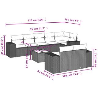 VidaXL Garten sofagarnitur poly-rattan  