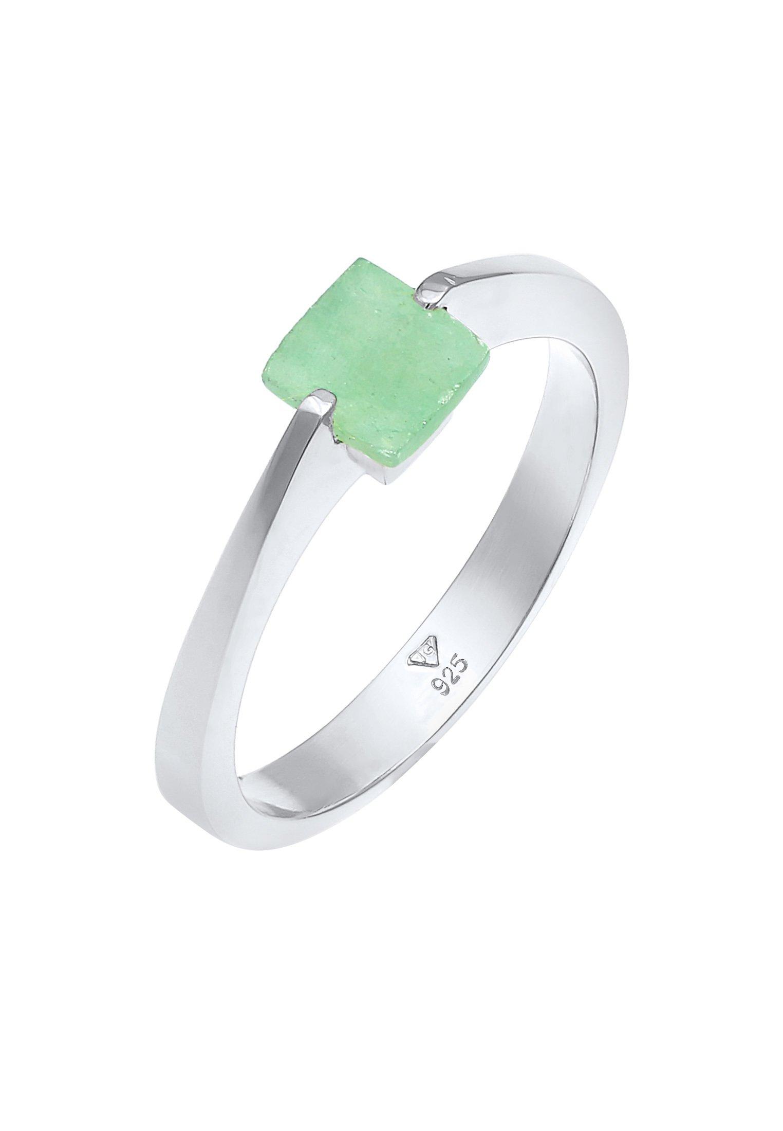 Image of Ring Viereck Jade Damen Silber 62mm