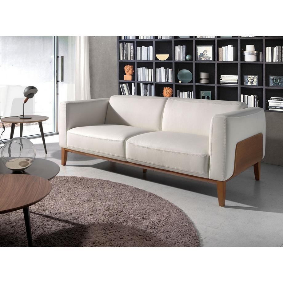 ANGEL CERDA Divano a 3 posti in pelle bianca  