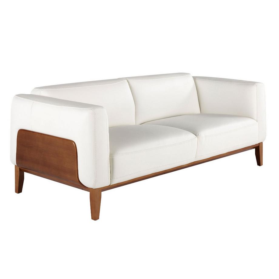 ANGEL CERDA Divano a 3 posti in pelle bianca  