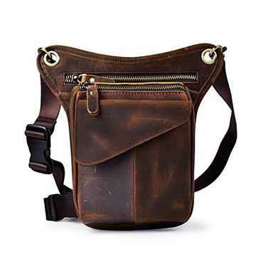Sac à dos en cuir véritable Leg Bag Hip Bag Hip Bum Weist Pack Outdoor Messenger Bag