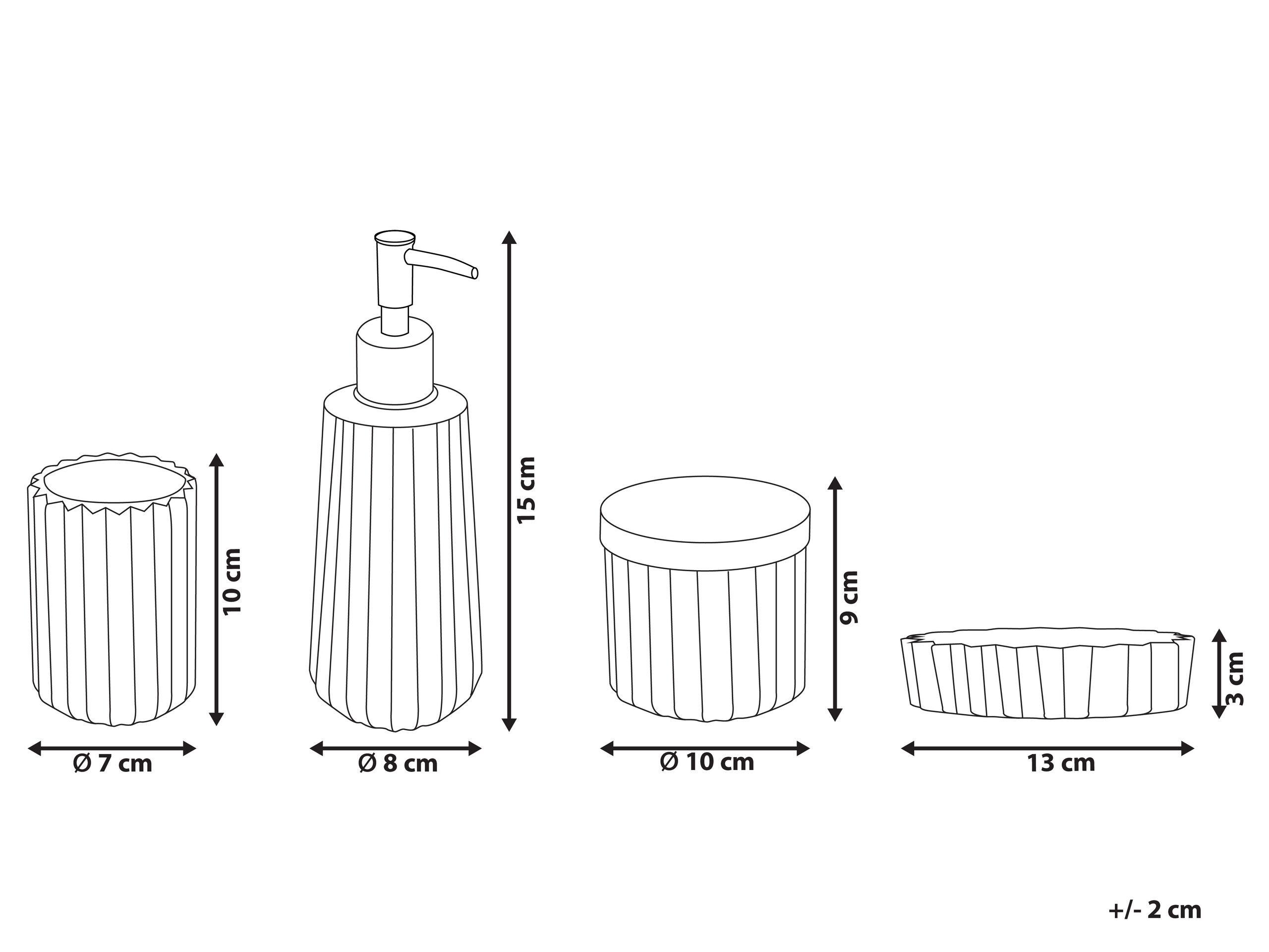 Beliani Set accessoires de salle de bain en Verre Moderne CARDENA  