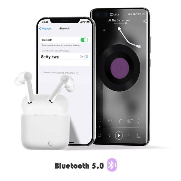 Avizar  Écouteurs Sans fil Bluetooth Setty Blanc 