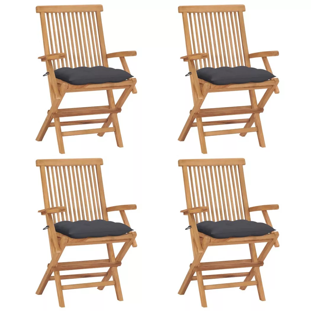 VidaXL - Gartenstuhl teak, One Size, Grau