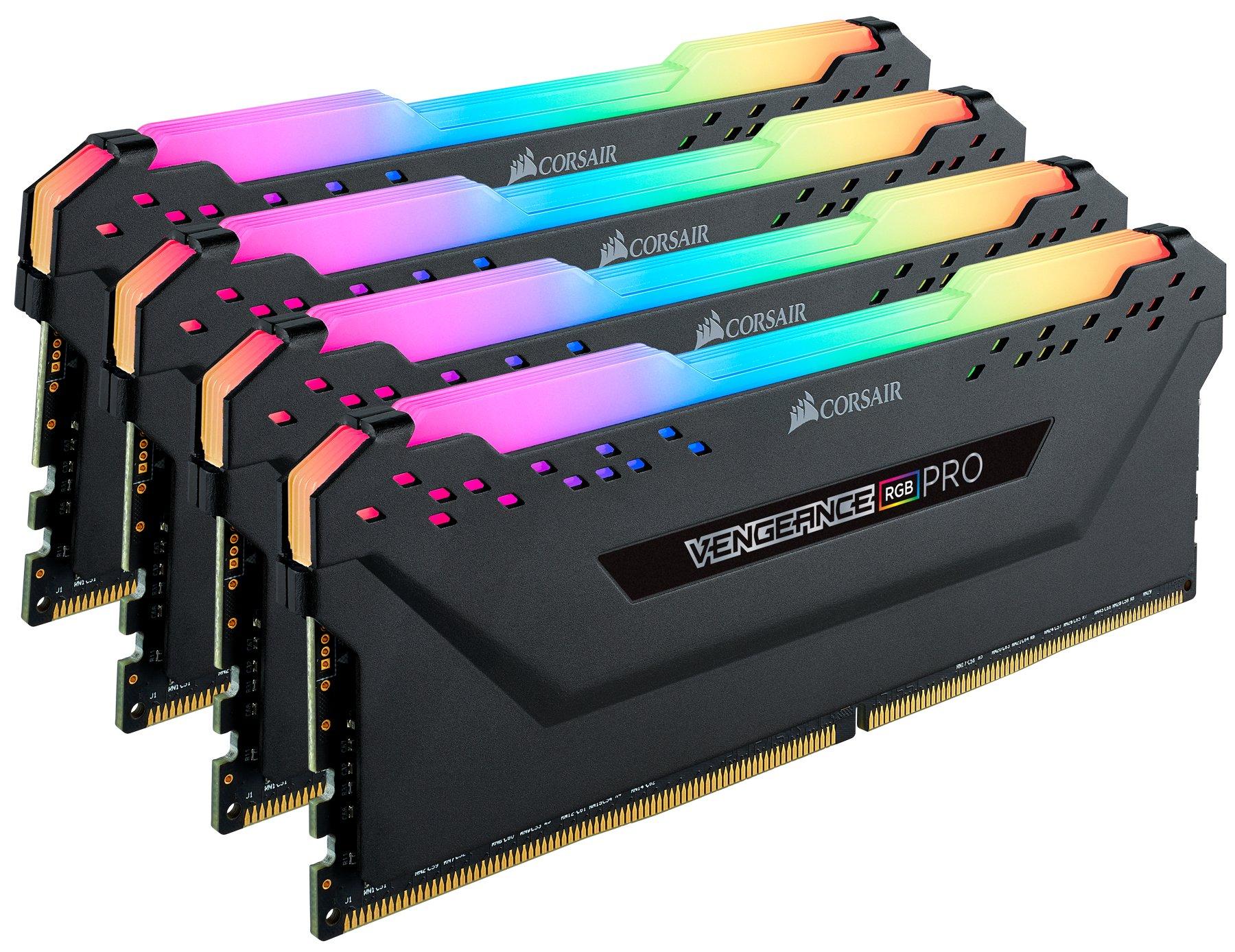 Corsair  DDR4-RAM Vengeance RGB PRO Black 3200 MHz 4x 16 GB 64GB, DDR4-3200, DIMM 288 