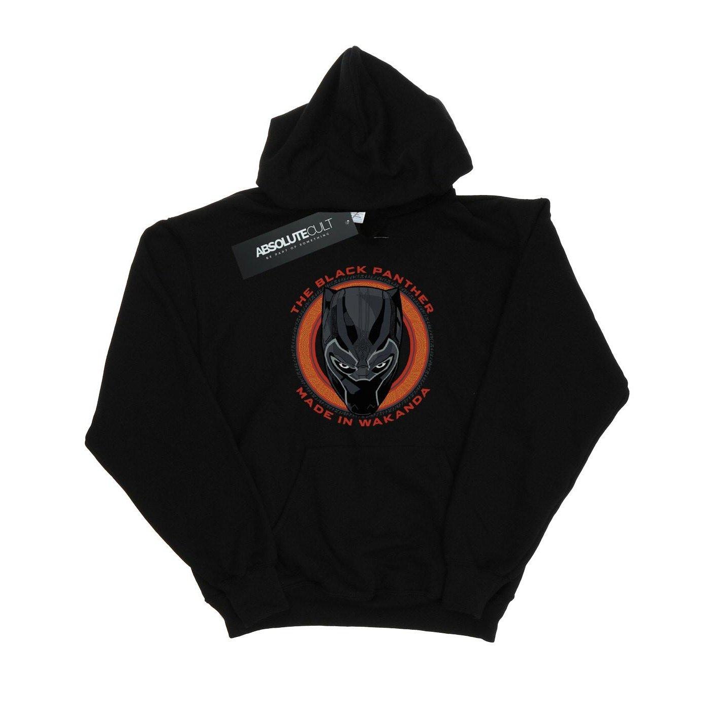 Image of Black Panther Made In Wakanda Red Kapuzenpullover Unisex Schwarz 140/146