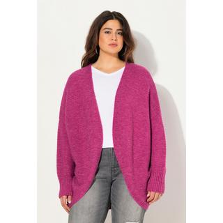 Ulla Popken  Cardigan coupe ouverte, laine mélangée, silhouette en O (Egg-Shape) 