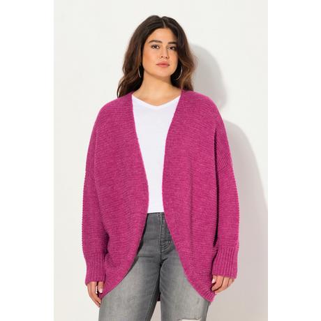 Ulla Popken  Strickjacke, Egg-Shape, Wollanteil, offene Form 