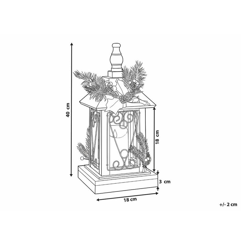 Beliani Lanterna a LED en Legno di abete Classico SAIMA  
