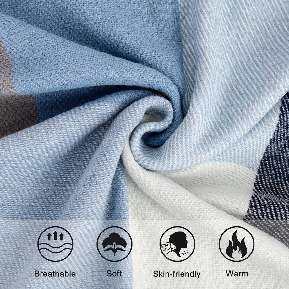 Only-bags.store Sciarpa invernale a quadri con frange  