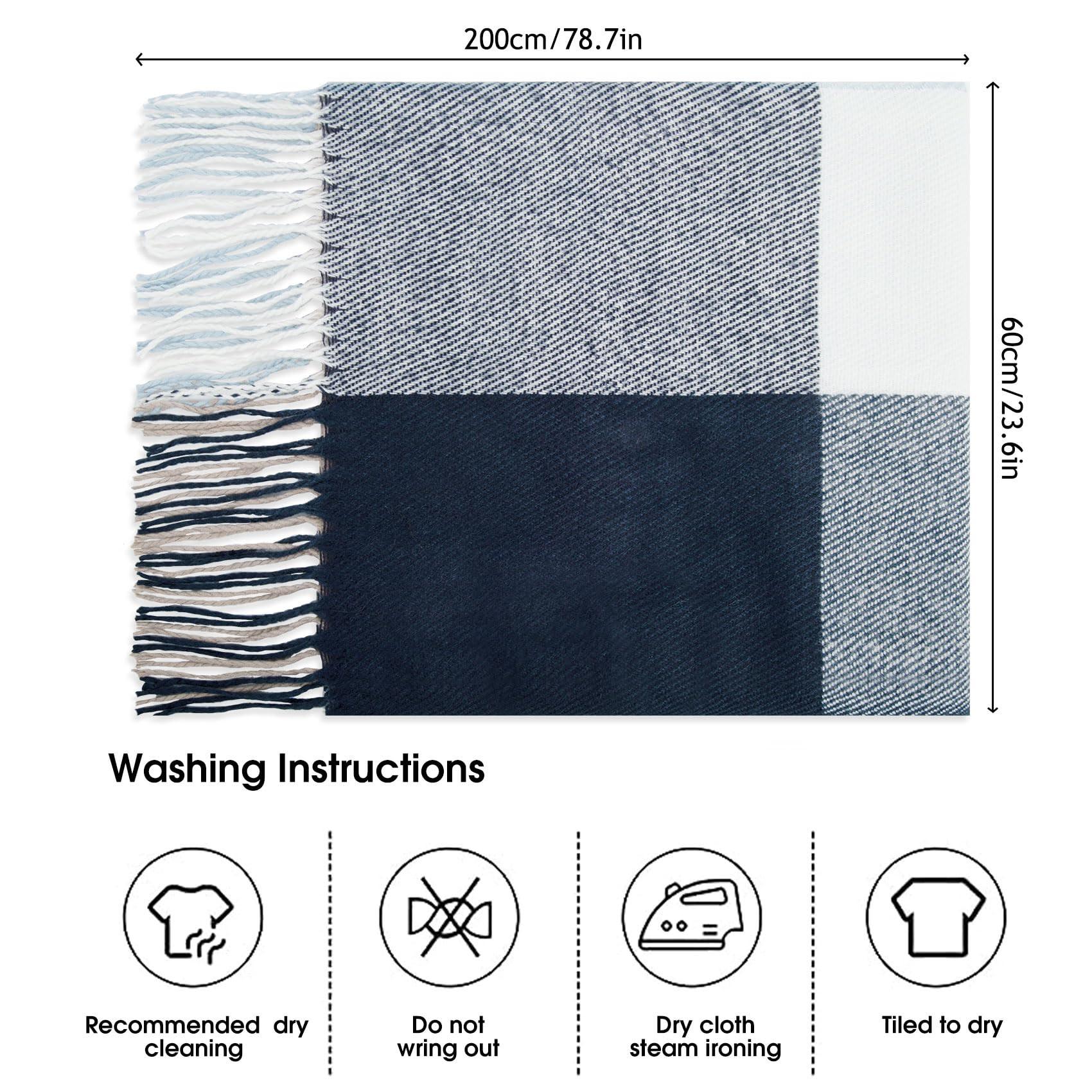 Only-bags.store Karierter Winterschal mit Fransen  