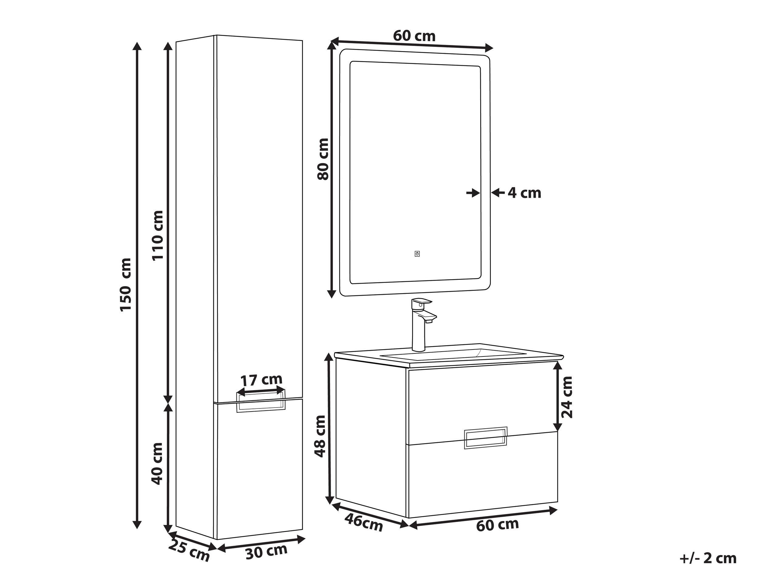 Beliani Meuble vasque en MDF Moderne TUDELA  