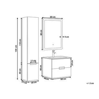 Beliani Ensemble de meubles de salle de bain en MDF Moderne TUDELA  