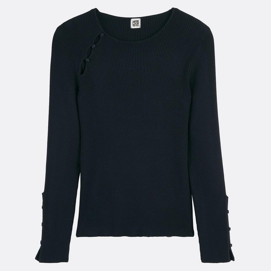 La Redoute Collections Pull Fin Maille Côtelée Col Rond Manches Longues  