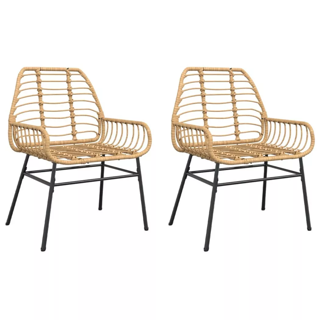 Vidaxl - Chaises de jardin lot de 2 marron résine tressée