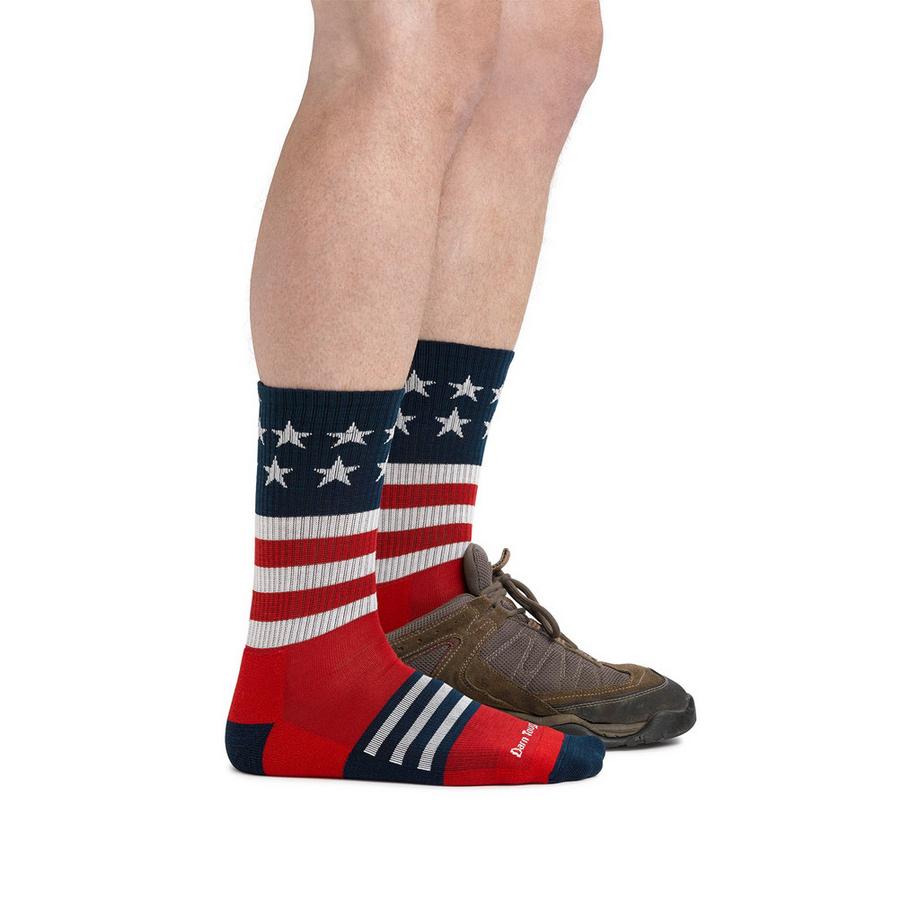 Darn Tough Vermont  Calze Uomo Leggere in Lana Merino con Motivo Bandiera USA 