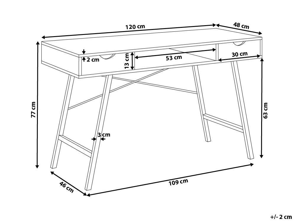 Beliani Schreibtisch aus MDF-Platte Modern CLARITA  