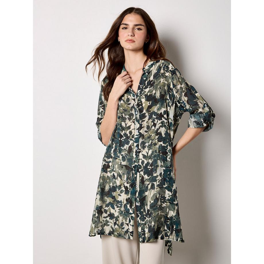 Tunika-Hemd mit Blumenmuster