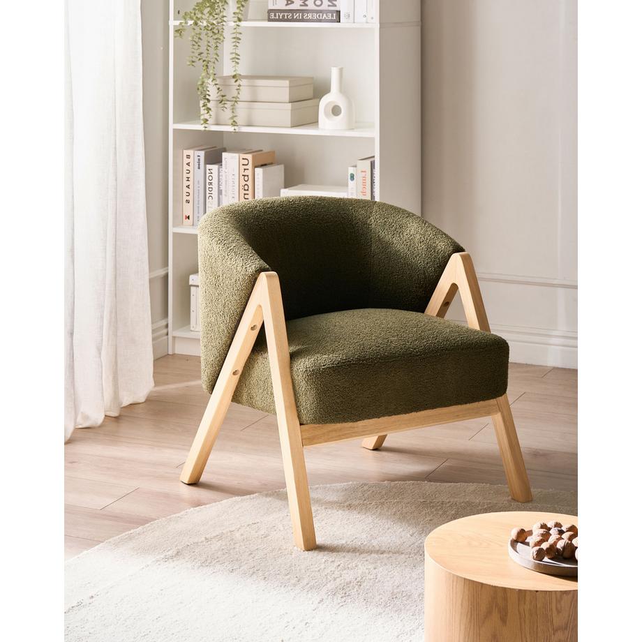 Beliani Fauteuil en Bouclé Traditionnel SKEI  