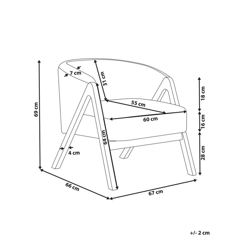 Beliani Fauteuil en Bouclé Traditionnel SKEI  