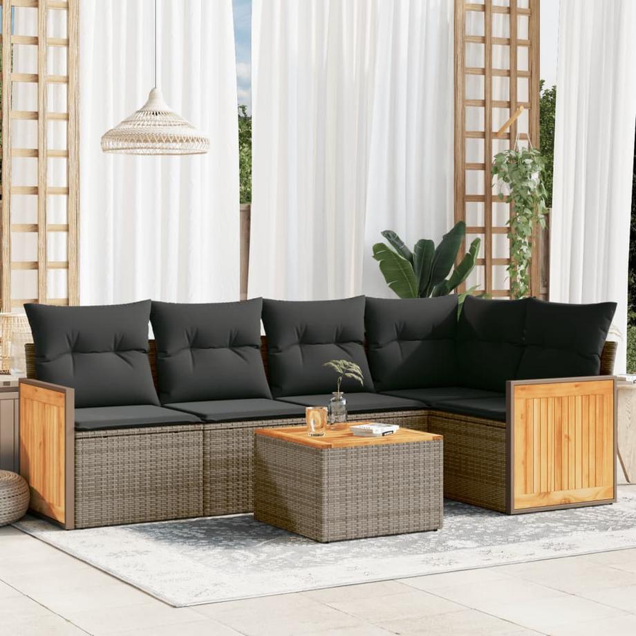 VidaXL set divano da giardino Polirattan  