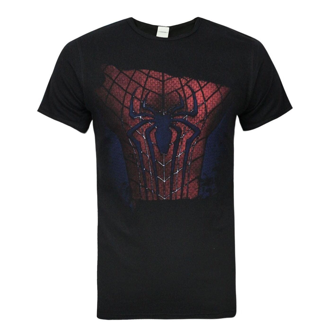Image of Spiderman Offizielles Ripp Brust Tshirt Herren Schwarz S