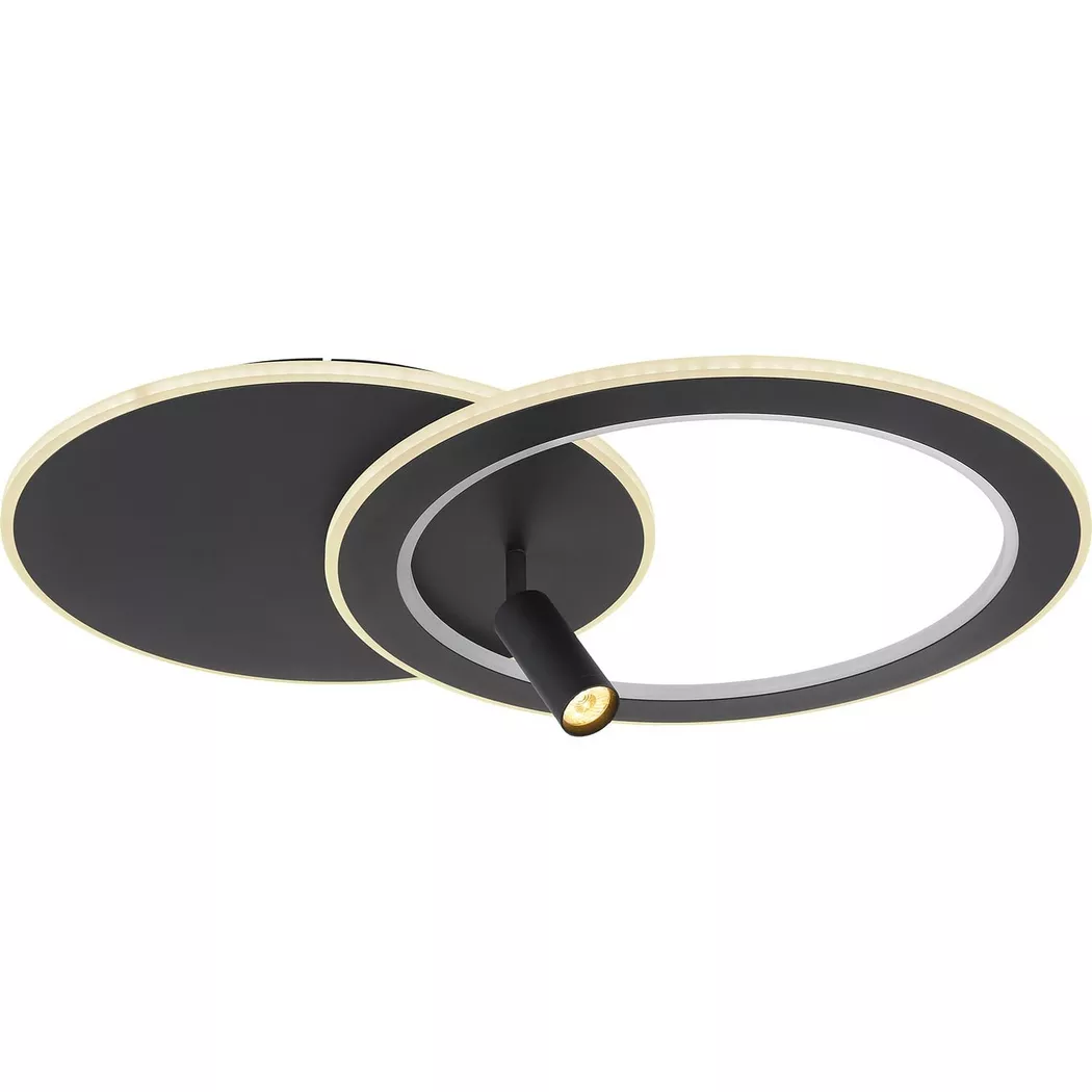 mutoni – Deckenleuchte Marian Metall matt LED 70x49x14, One Size, Schwarz