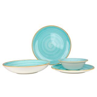 Bonna  Geschirrset - Aqua (Medium)  - 24 teilig - 6 Personen - Porzellan 