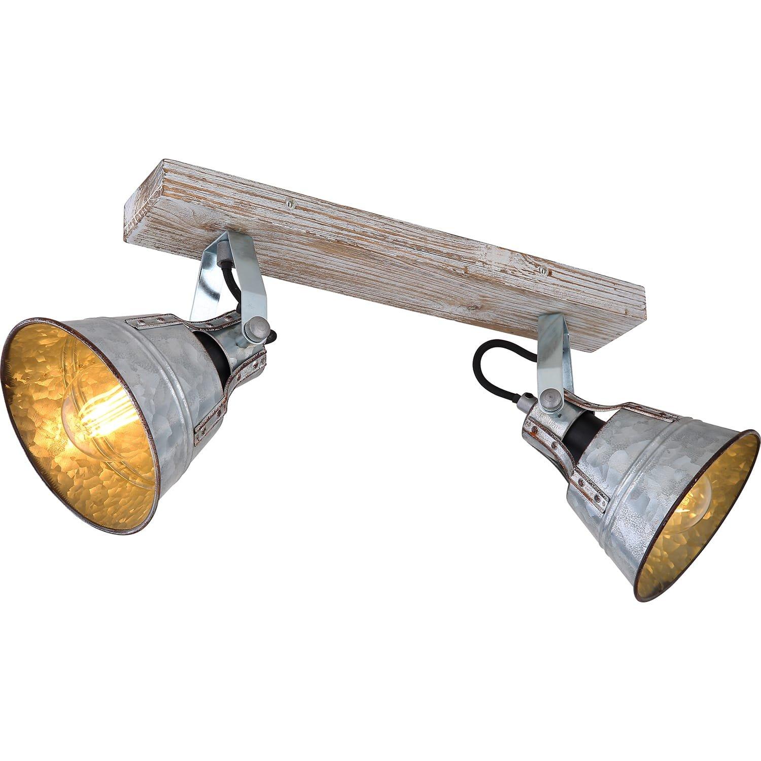 Image of Strahler Günther I Holz weiss 2xE27 Strahler Günther I Holz weiss 2xE27