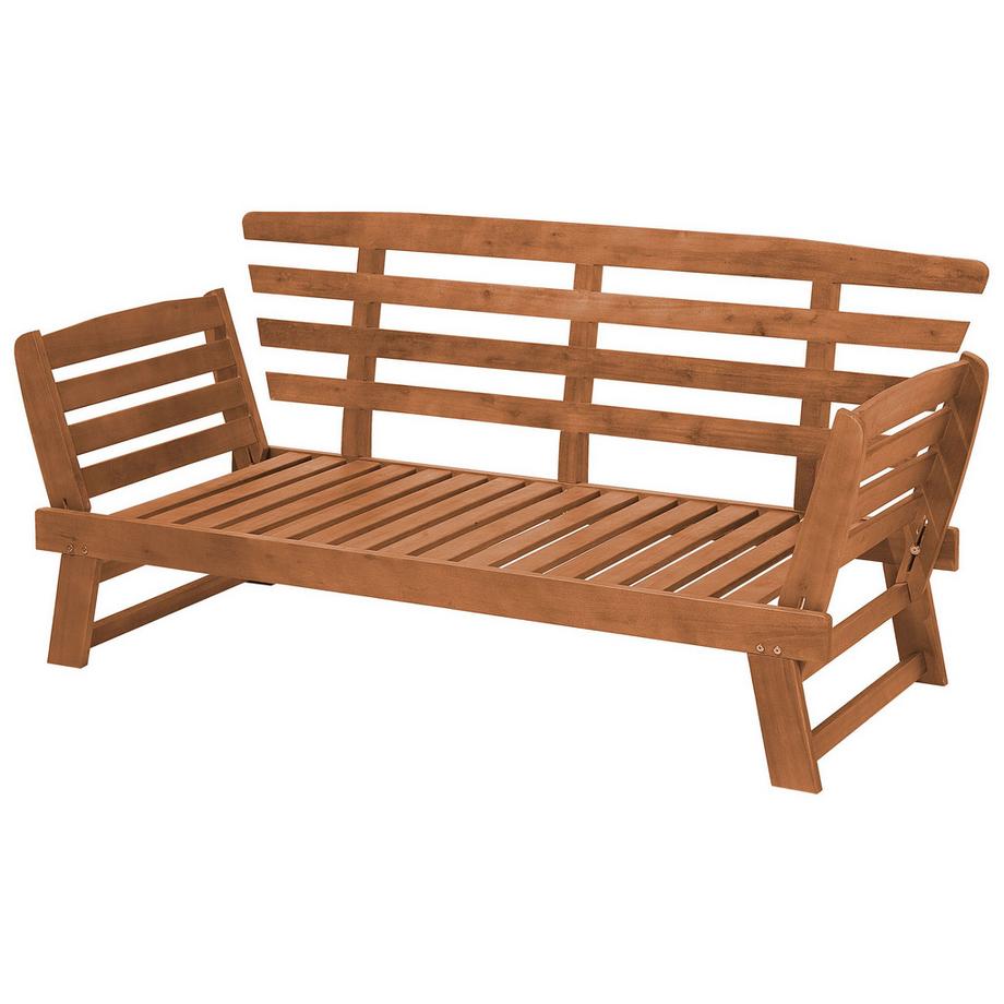 Beliani Banc avec coussin d'assise en Bois d'eucalyptus Rétro PORTICI  