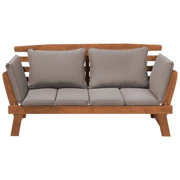 Banc avec coussin d'assise en Bois d'eucalyptus Rétro PORTICI