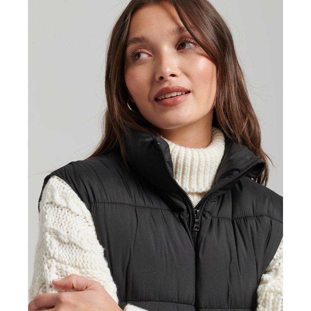 Superdry  lange ärmellose daunenjacke mit kapuze, damen 